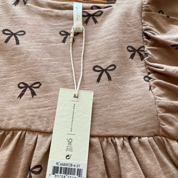 Rylee + Cru Beige Dress with Black Bow Print - Picture 2 of 3